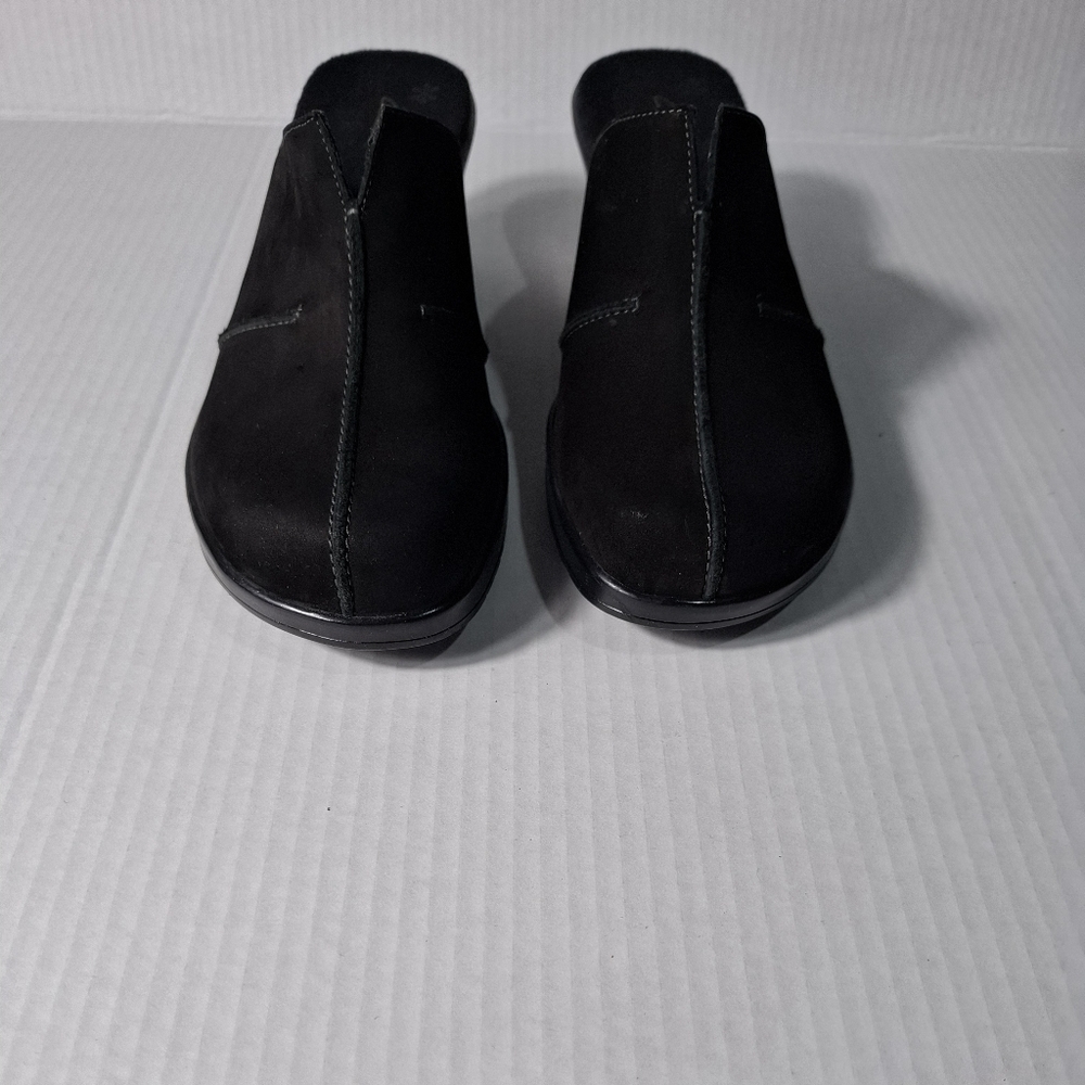 Clarks Women’s Leather Clogs Black Size 9.5M Slip On Shoes - Picture 5 of 10